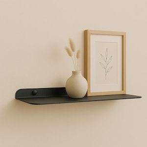 Metal Wall Shelf, Black Wall Floating Shelf, Minimalist Bedside Shelf Decor, Modern Decorative Plant Shelf, Home Organizer, Shelf for Books