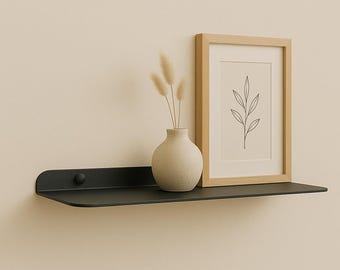 Estante flotante de pared de metal negro: decoración minimalista moderna