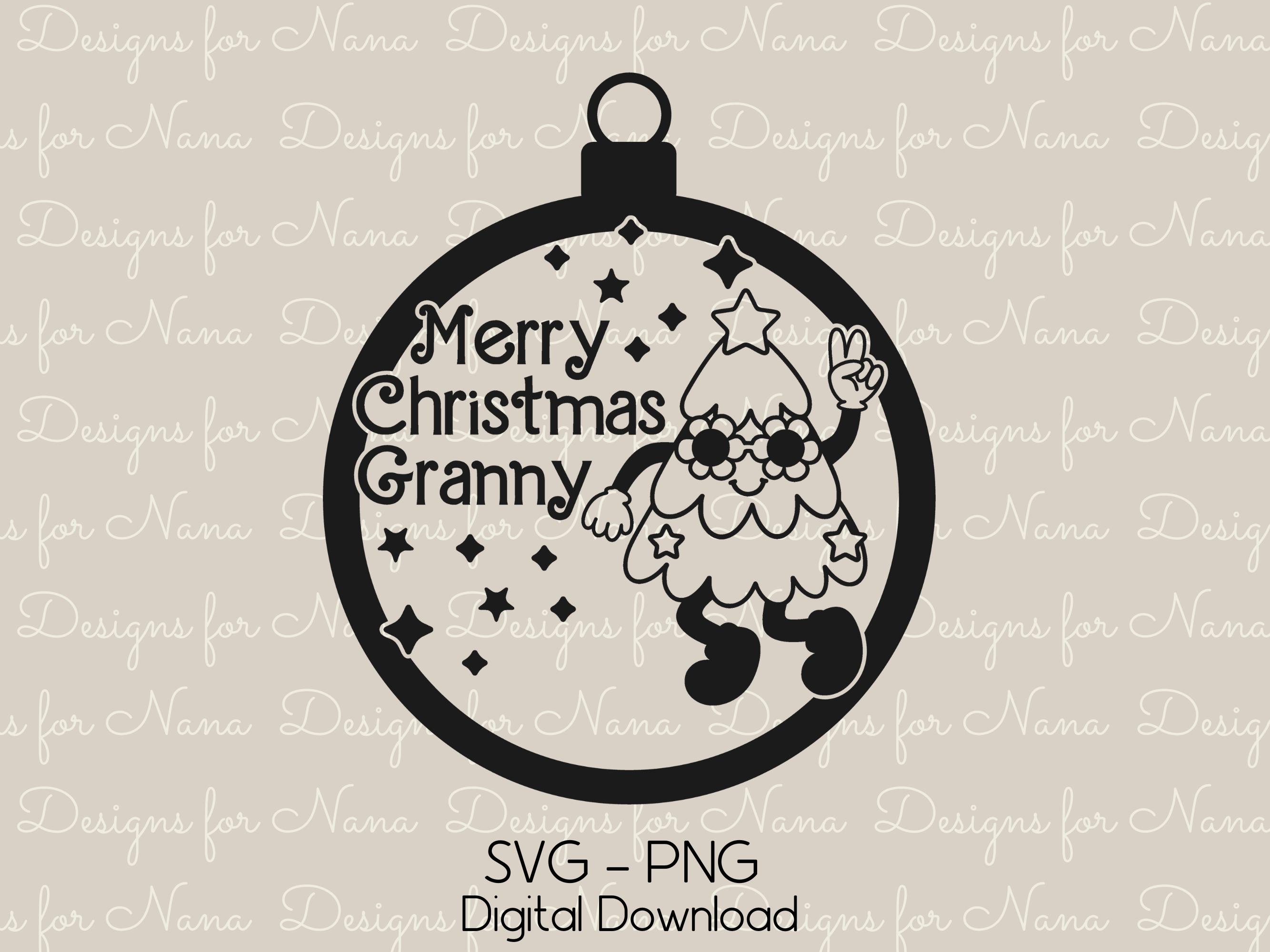 Granny SVG PNG Digital Download Commercial Use Clipart, Retro Ornament ...