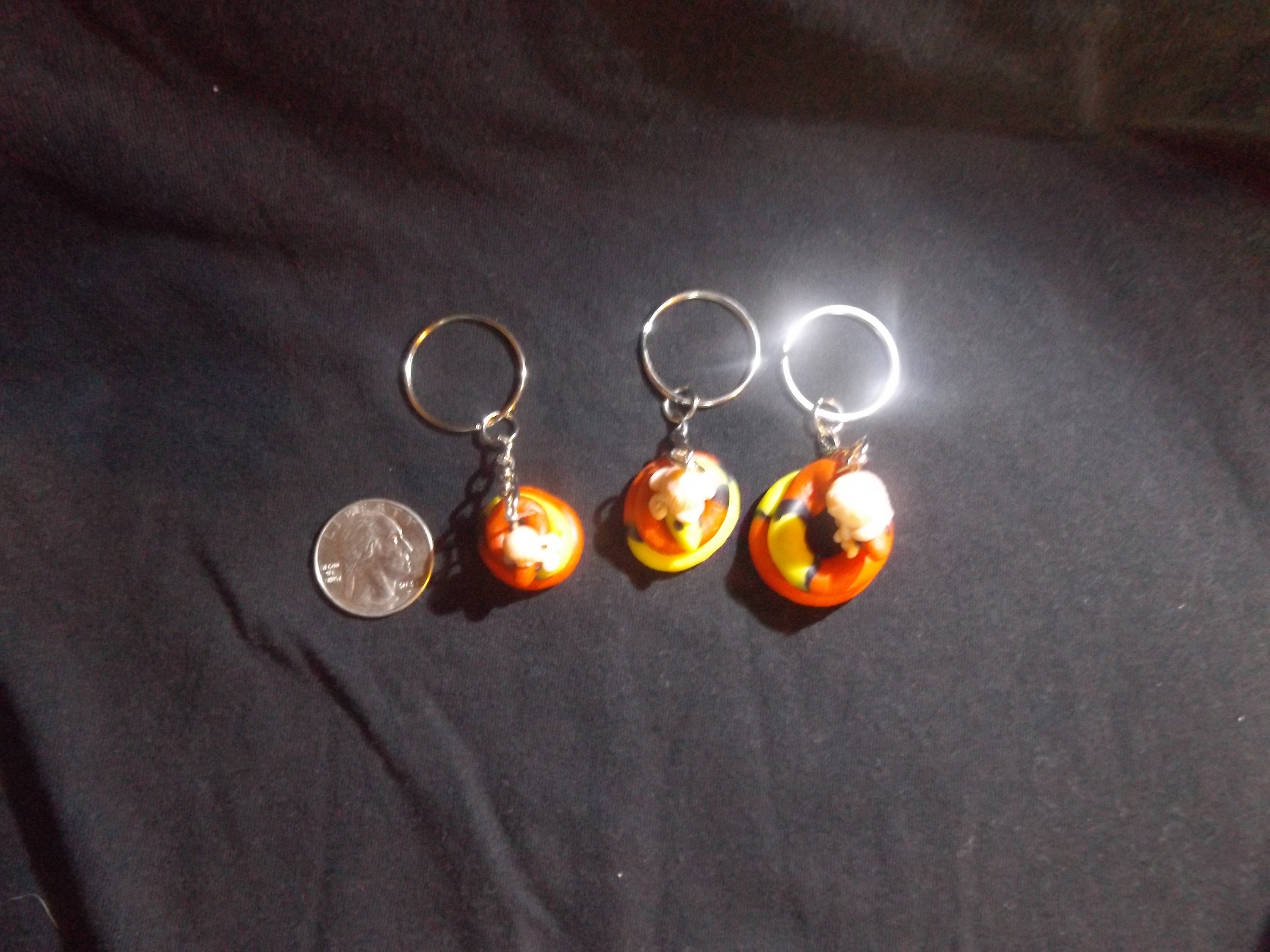 Historic Snake Hand Sculpted Polymer Clay Keychains, Snakes With Powder