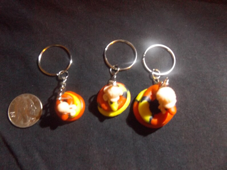 Historic Snake Hand Sculpted Polymer Clay Keychains, Snakes With Powder