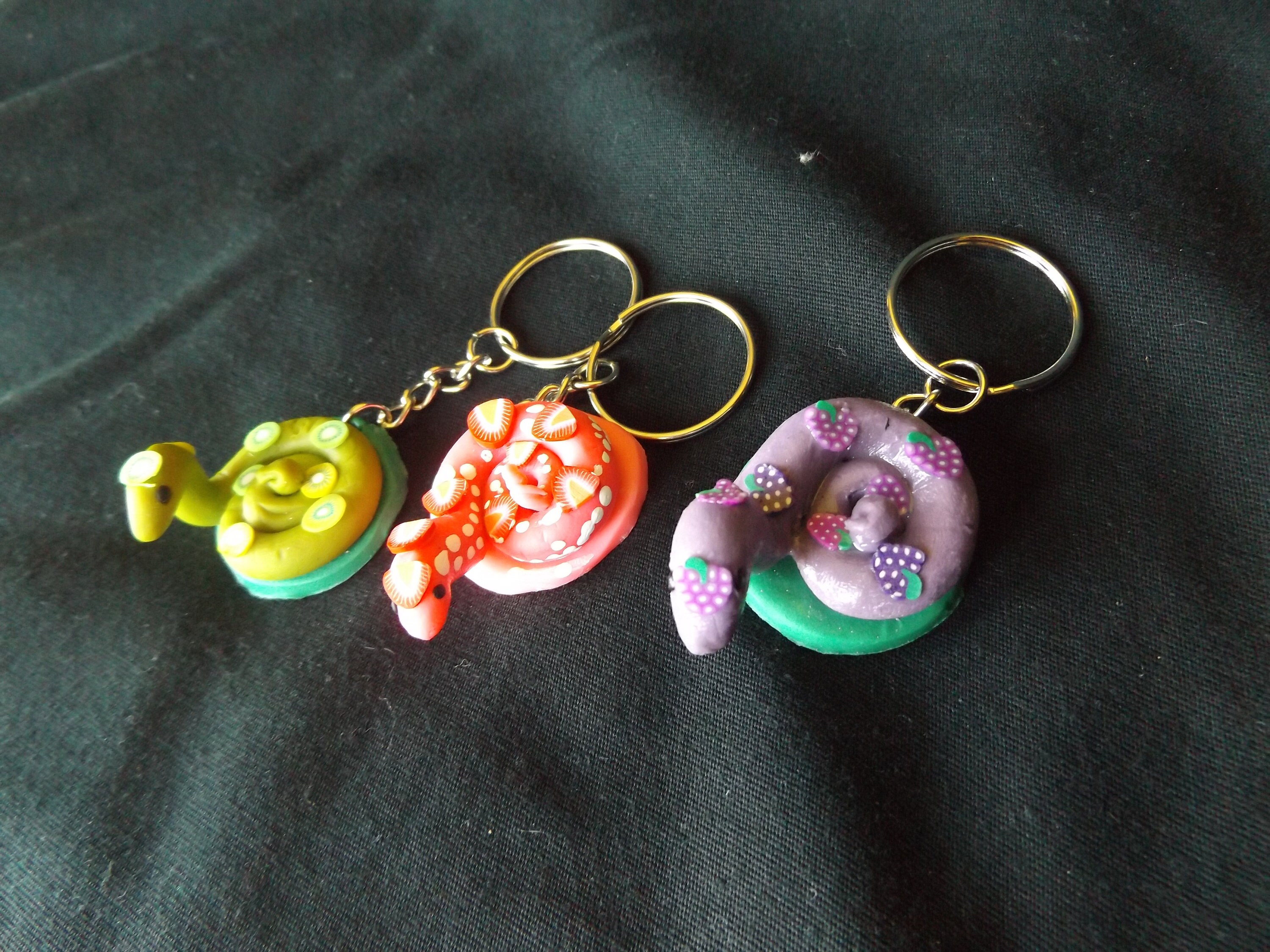 Snake Hand Sculpted Polymer Clay Keychain, Gift for Animal Lover, Snake ...