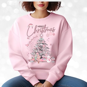 Pink Christmas Png, Pink Bow Christmas Png,Trendy Santa Png,Christmas Sublimation Design,Vintage Christmas Png, Christmas Tree Png