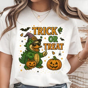Halloween Goose Trick or Treat PNG,Boy Halloween Goose PNG, Kids Halloween, Halloween Boy Shirt png, Pumpkin,Halloween Silly Goose Clipart