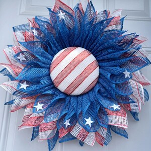 USA Wreath, Door Hanger, Red,White,Blue, Wreath, Home Decor fall winter spring summer special occasions outsid inside decor gift
