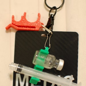 3 mL Syringe & 2 mL Vial Holder | EMS, Nurse, Paramedic, ER, Hospital, Flight | Keychain, Clip | Fits Badge, Scrubs, Pocket, Tactical Vest