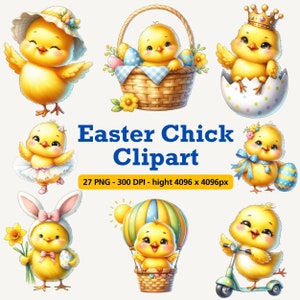 Easter Chick Clipart, Cute Chick Clipart, Spring Clipart, Easter Eggs Clip Art, Baby Chick Png, Easter Craft Clipart, Commercial Use, PNG
