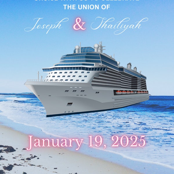 Editable Save The Date Template, Cruise Invitation, Digital Download