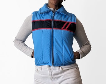 Vintage 1970's Blue Retro Puffer Vest