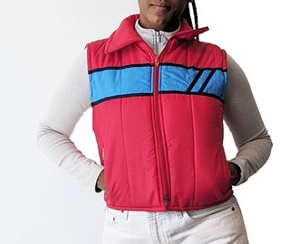 Vintage 1970's Red Retro Puffer Vest