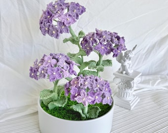 Crochet Hydrangea arrangement-handmade yarn flower decor