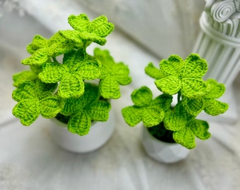 Crochet Lucky Clover, Potted Plant, Mother's Day Gift
