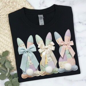 Faux Patchwork Osterhase PNG, trendige Frühlingskunst, Sublimationsdesign, DTF, Cottagecore (Digitaler Download)