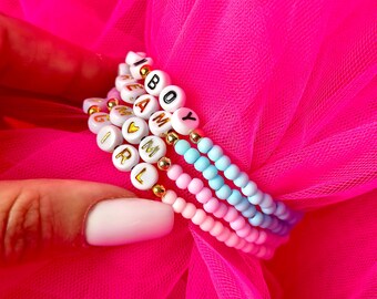 Beaded Bracelet - Personalized Name Bracelets - Custom Word Bracelet - Bead Name Bracelet Stack - Bulk Order Bracelets