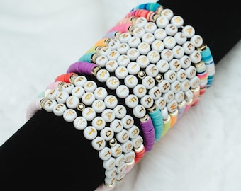 Bulk Order Personalized Custom Beaded Name Bracelets, Custom Friendship Name Bracelet