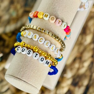 Personalized Custom Beaded Name Bracelets Custom Word Beaded Bracelets Handmade Jewelry friendship bracelets Christmas Custom bracelets image 9