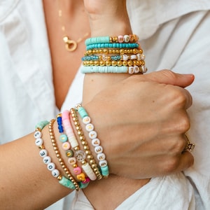 Bracelet d'amitié en perles personnalisées, commande groupée de bracelets de perles personnalisés avec prénom image 5