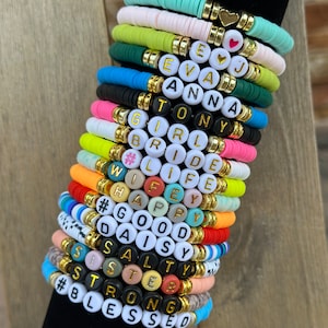 25-50-100-200-1000 Bulk Order Personalized Custom Beaded Name Bracelets, friendship bracelets, Custom Word Beaded Bracelets image 4