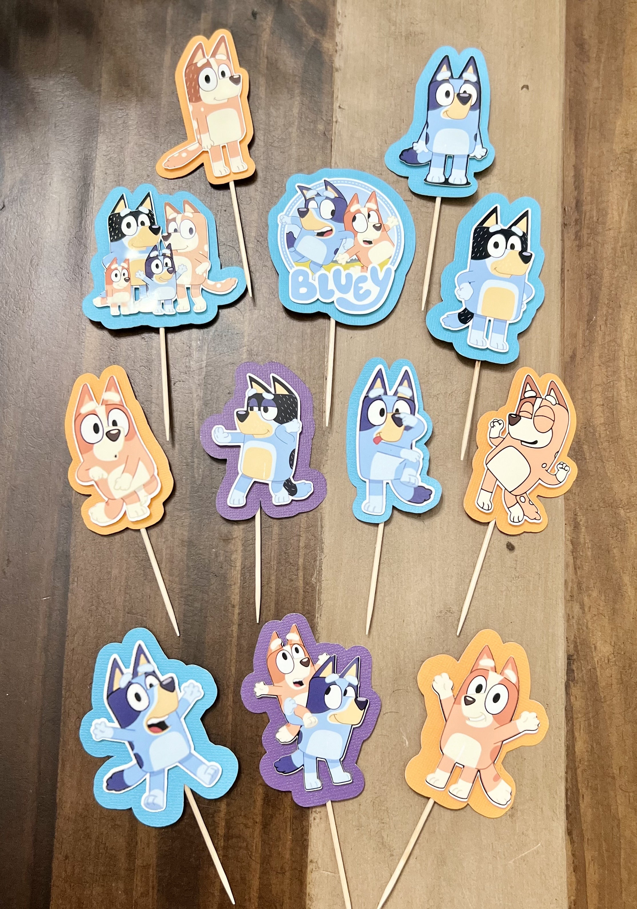 Charming Blue Cupcake Toppers