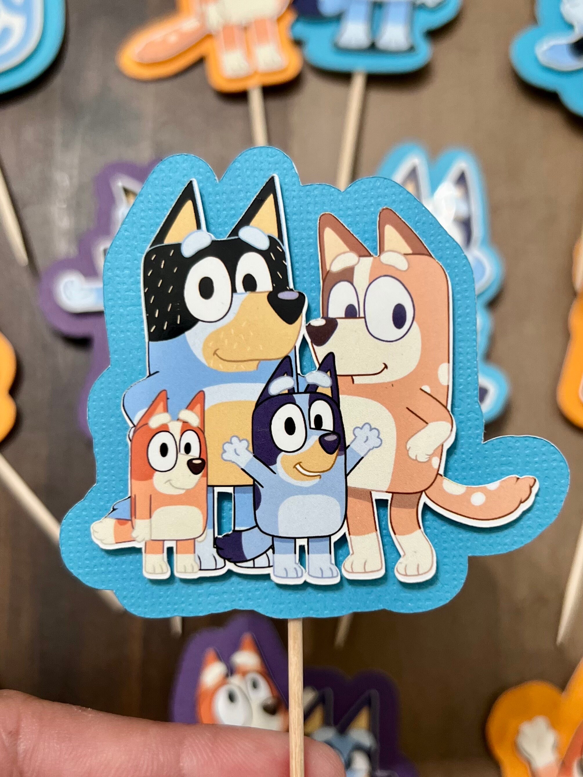 Charming Blue Cupcake Toppers
