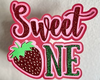 Sweet One Strawberry Cake topper, Strawberry Birthday, Strawberry Theme, Strawberry Decoration, Strawberry Party, Strawberry First Birthday