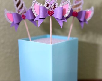 3D Unicorn Cupcake Toppers, Birthday Party Decoration
