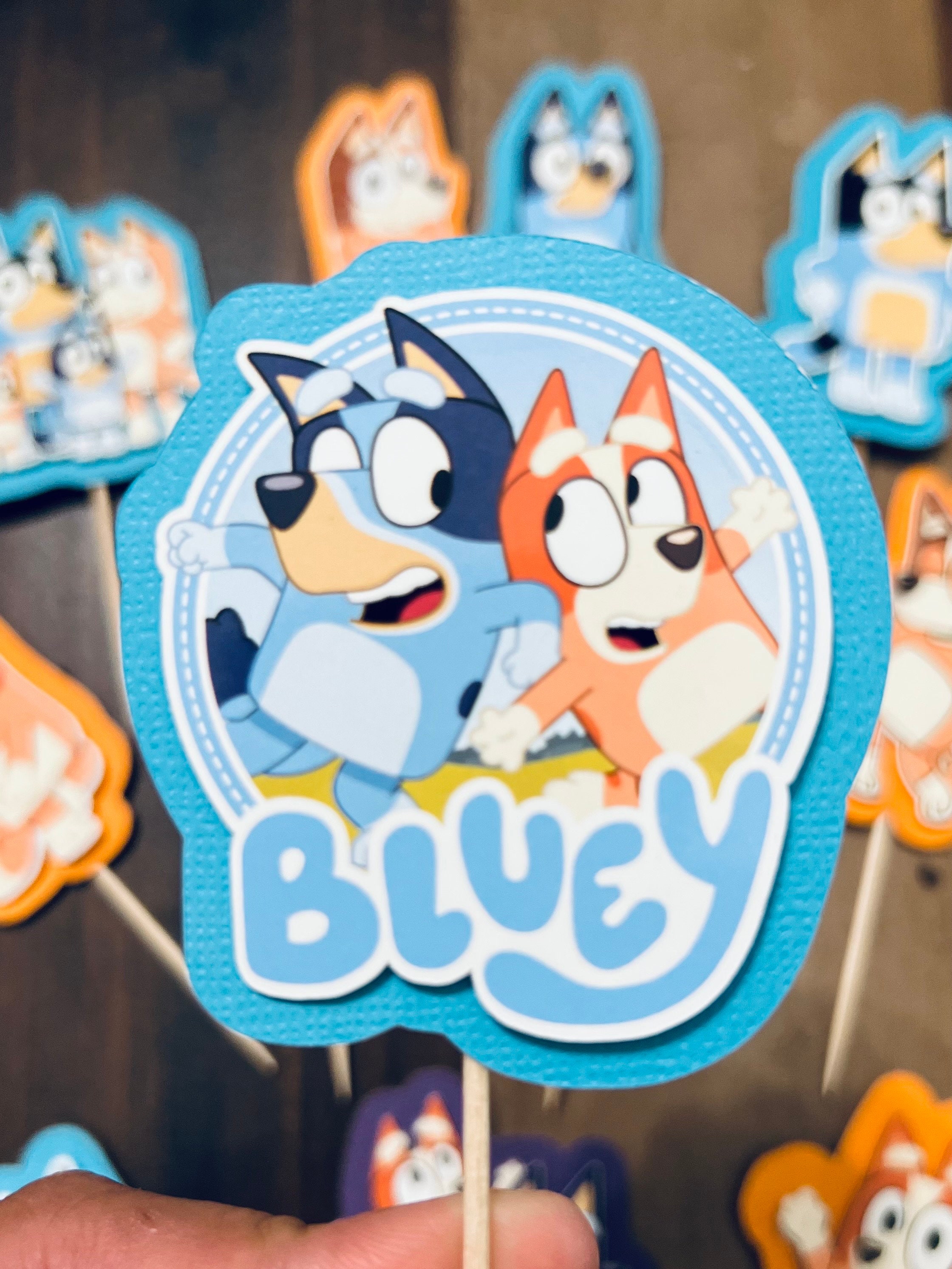 Blue Dog Cupcake Toppers (Set of 12 or 24)