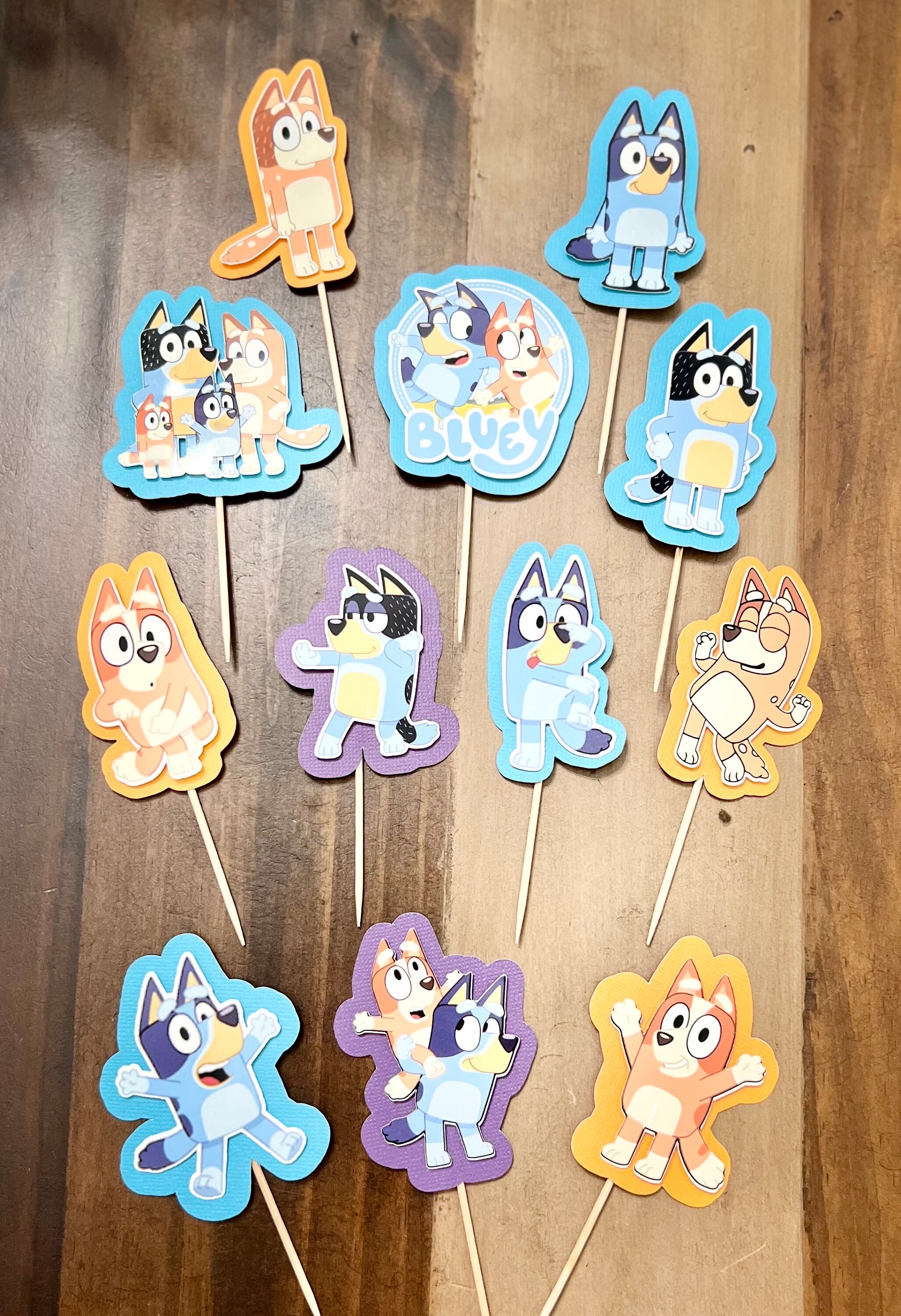 Charming Blue Cupcake Toppers