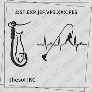 SET Embroidery Fishing 4 sizes (digital file)