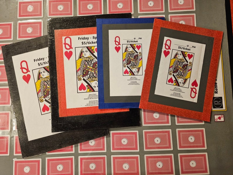 Queen of Hearts Raffle Board Rules Board Etsy