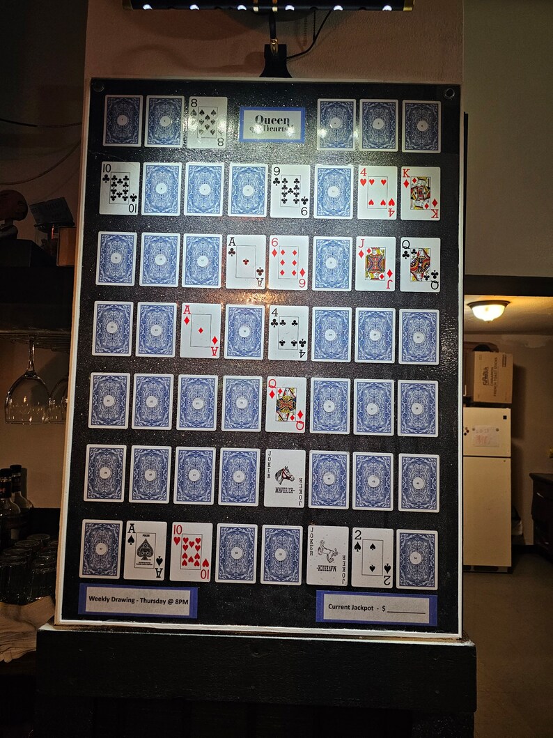 Queen of Hearts Raffle Board, With Shadowbox Frame Large Etsy