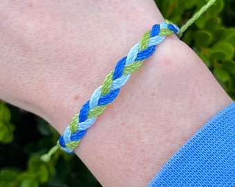 Give the Gift of Life • Donate Life Charity Braided Bracelet - Blue • Green • Light Blue