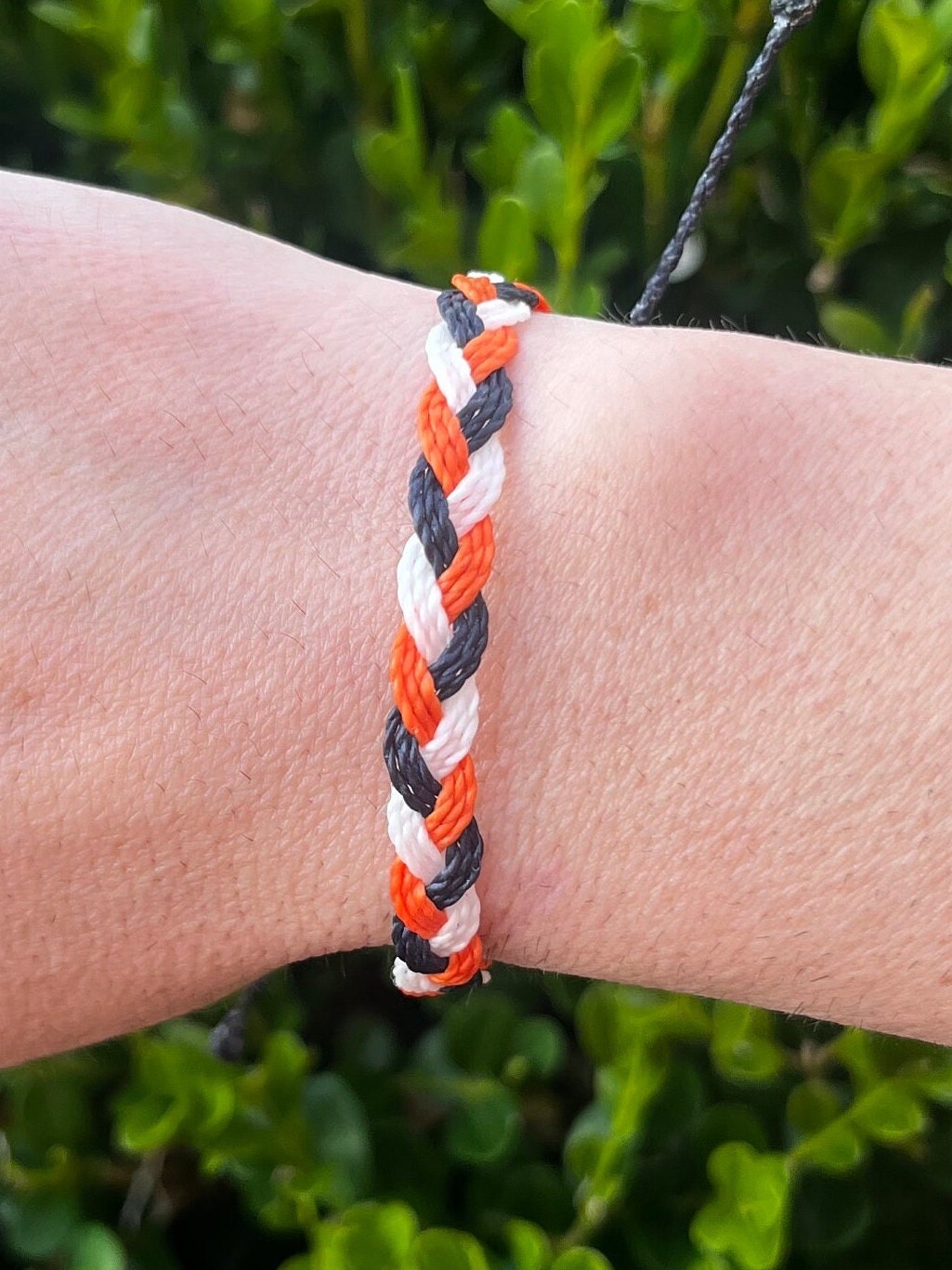 Houston Astros Themed Braided Bracelet  • Navy Blue, Orange, and White