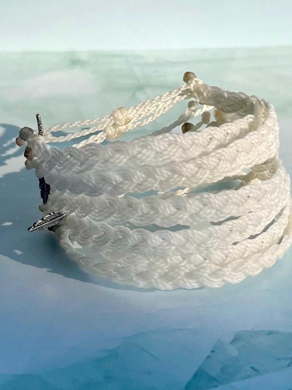 編み込み友情ブレスレット スタイルパック ホワイト ブラジリアン