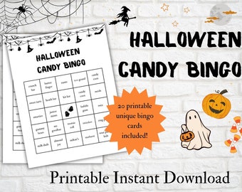 Halloween Bingo Printable | Trick or Treat | Candy Bingo | Halloween Party Game | Printable | Digital Download