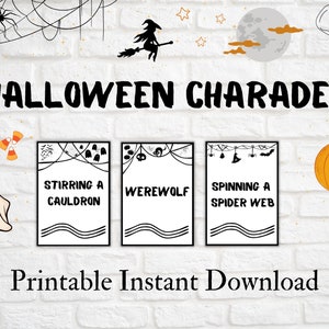 Charadas de Halloween Imprimibles / Juego de fiesta de Halloween / Imprimible / Descarga digital