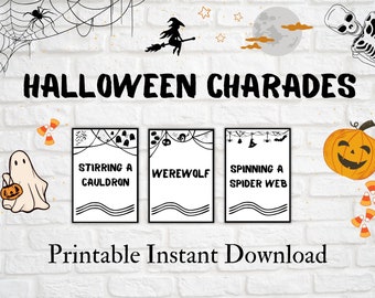 Halloween Charades Printable | Halloween Party Game | Printable | Digital Download