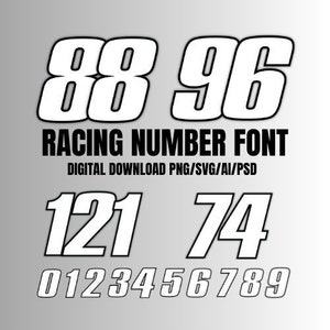 MX Dirt Track Racing Numbers SVG Schriftart png ai psd