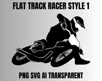 Grasstrack Rider Svg Flat Track/mx Rider Bundle Transparent PNG SVG AI Cricut Silhouette ...
