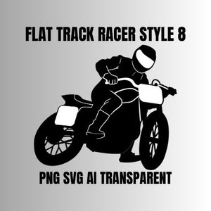 Flat Track/Mx Rider Style 8 Transparent PNG SVG AI cricut Silhouette Clipart