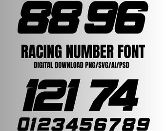MX Dirt Track Racing Numbers SVG Font png ai psd