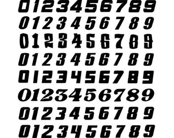 MX Dirt Track Racing Numbers SVG Font Bundle png ai psd