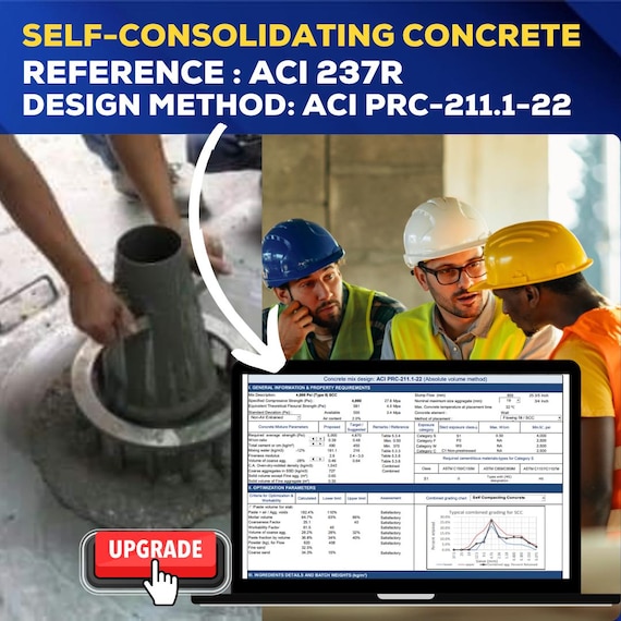 Self-Consolidating Concrete design template reference to ACI 237R & ACI PRC-211.1-22