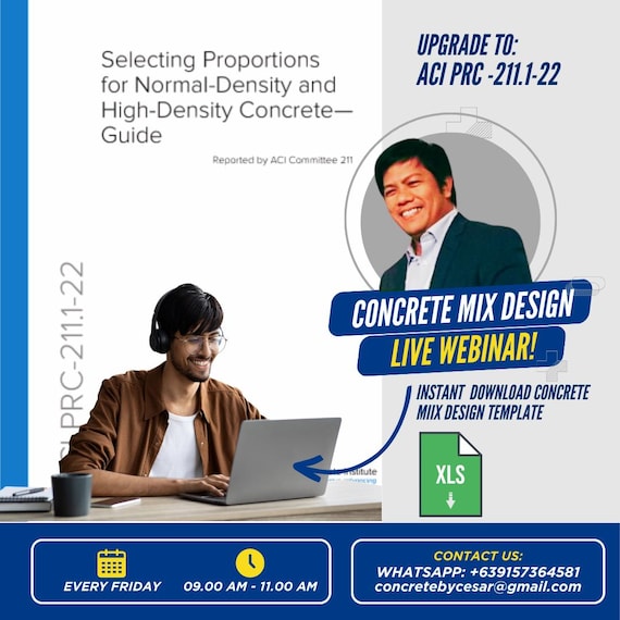 Concrete Mix Design Online Course: ACI PRC-211.1-22 (Free Template and Guidebooks)