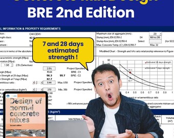 Advance Concrete Mix Design Template - BS Compliant & BRE Design Method