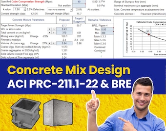 ACI 211.1 and BRE Combined (Cube Strength) Concrete Mix Design
