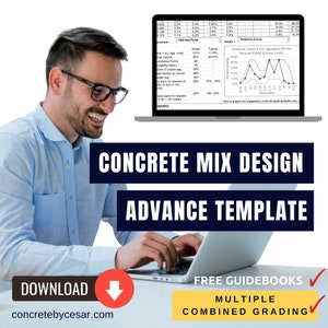 ACI (Advance template) concrete mix design: Multiple Combined all-in grading envelope based on the concrete applications with free guidebook