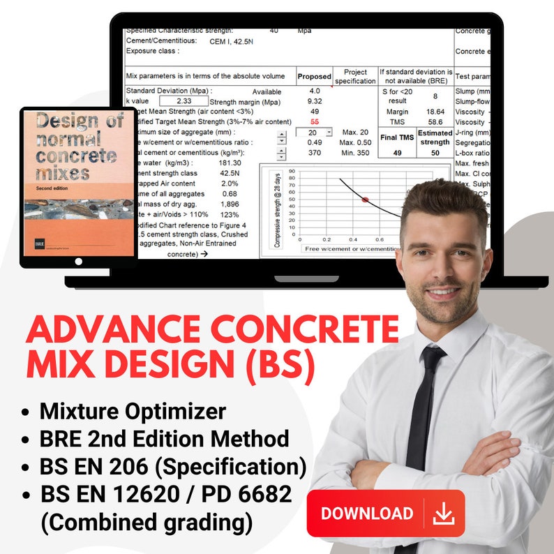 Advance BS Concrete Mix Design Template and Free Guidebook zdjęcie 1