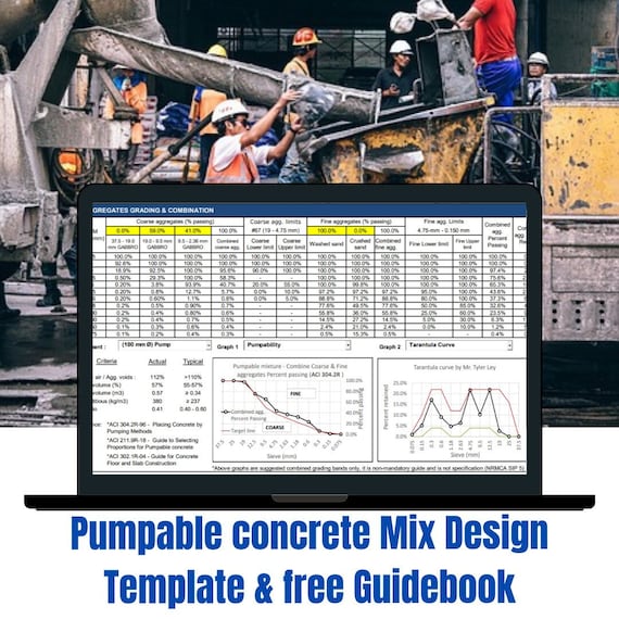 Pumpable Concrete Mix Design Calculator, ACI 211.1 and 211.4R Compliant, Normal to High Strength