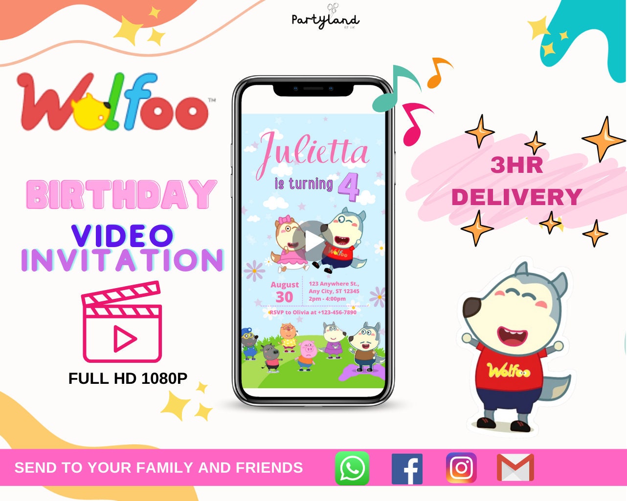 Invitación de Wolfoo, invitación de cumpleaños de Wolfoo, invitación de  video de Wolfoo, video de invitación de cumpleaños de Wolfoo, invitación de  niño niña -  México